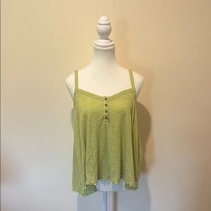 American Eagle Outfitters Green Buttoned Tank